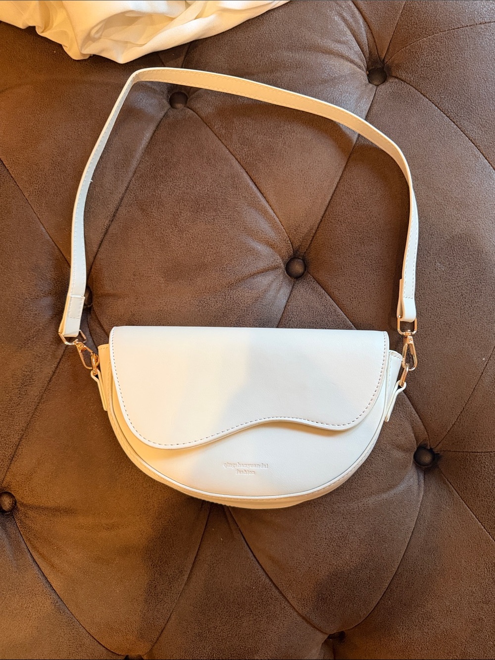 White Women’s Saddle Crossbody Bag